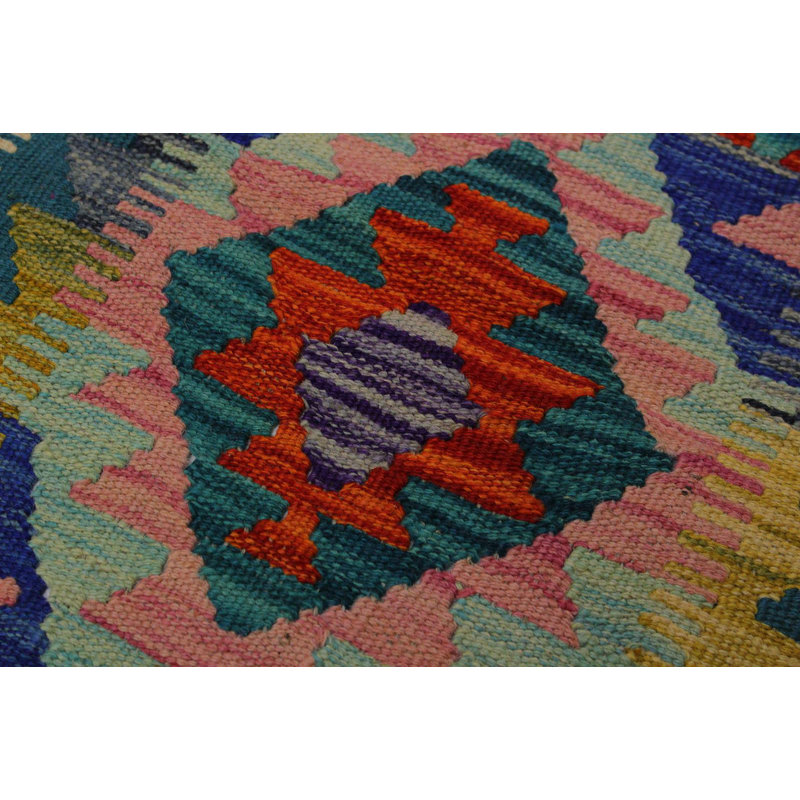 Bloomsbury Market One Of A Kind Kensley Handmade Kilim Runner 2 9 X 6 5 Wool Gray Teal Area Rug Wayfair