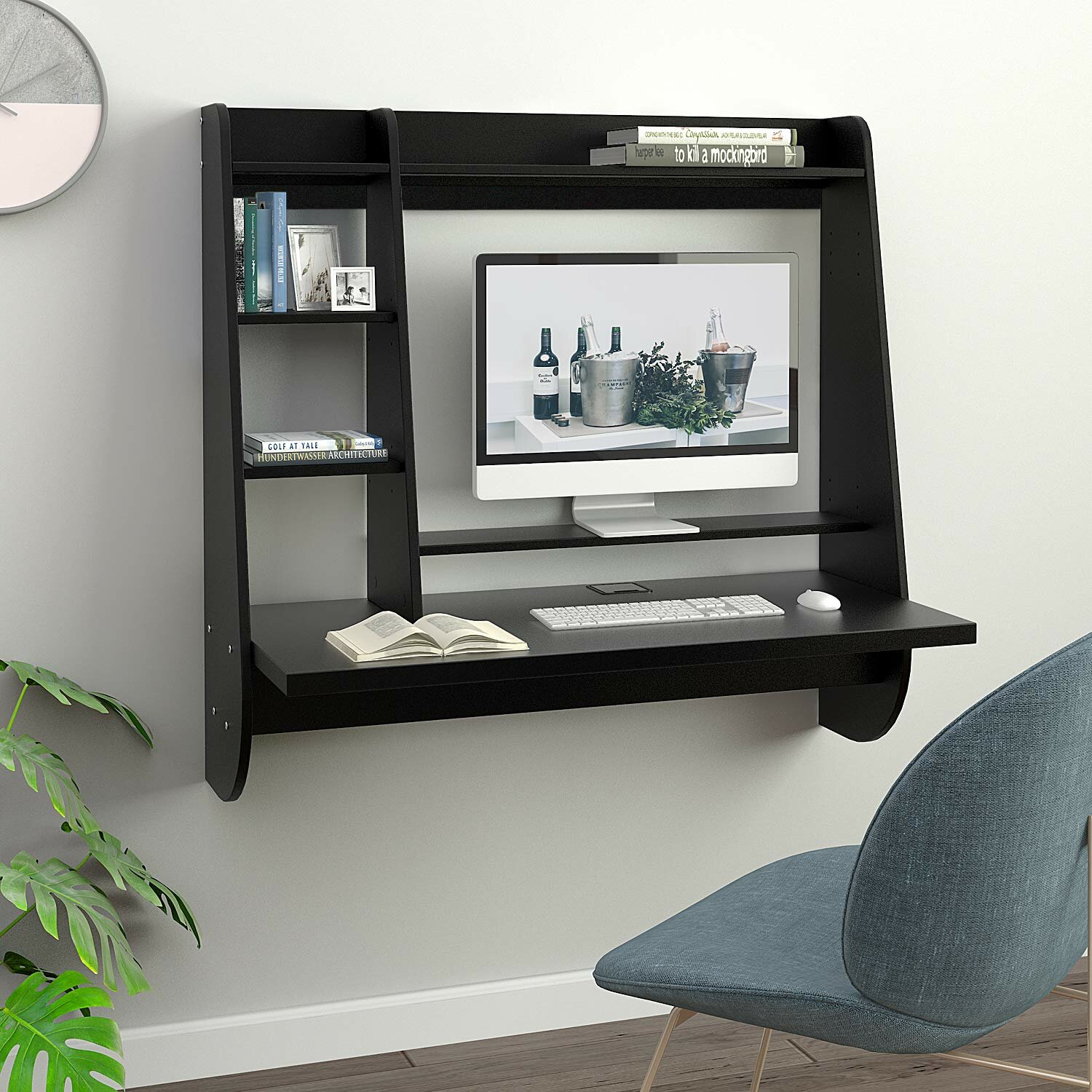 Ebern Designs Kabir Floating Desk Reviews Wayfair