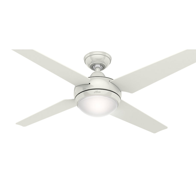 Hunter Fan 52 Sonic 4 Blade Ceiling Fan With Remote Light Kit