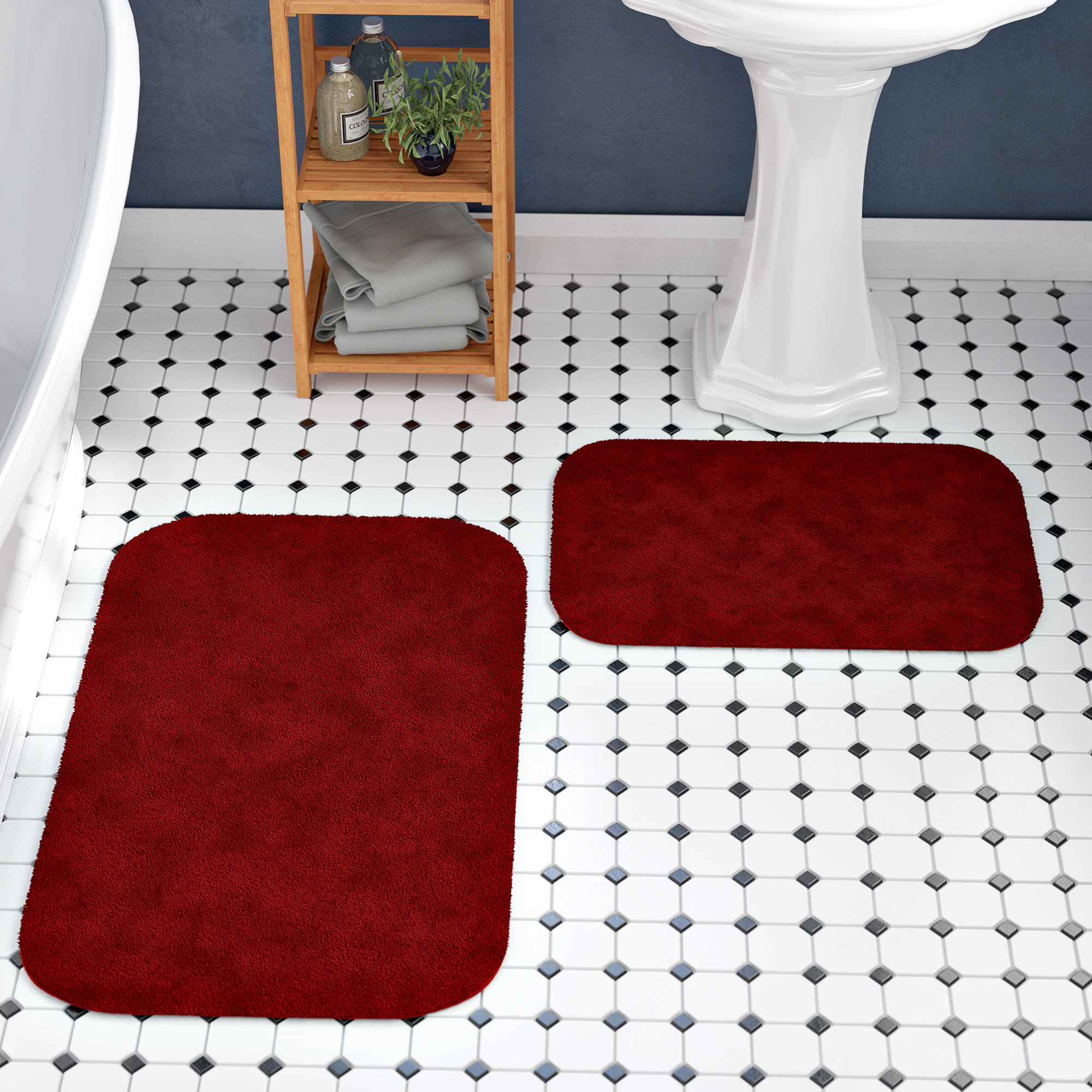 Andover Mills Fresnel Red Bath Rug Set Reviews Wayfair Andover Mills Fresnel Red Bath Rug Set