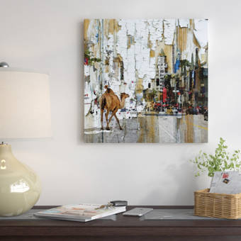 East Urban Home Camel In The City Painting Print On Wrapped Canvas
