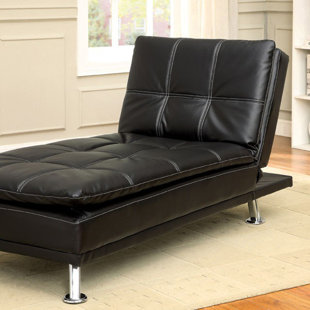 Go to store & view more images Latitude Run Ristaino Contemporary Leather Chaise Lounge