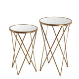 Cross Leg Base Round Nesting Tables You Ll Love In 2021 Wayfair