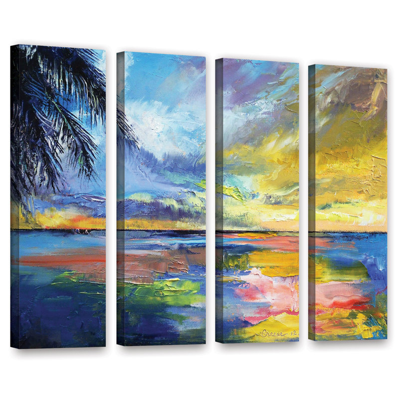 Bay Isle Home Islamoradana Sunset 4 Piece Painting Print On Wrapped Canvas Set Wayfair