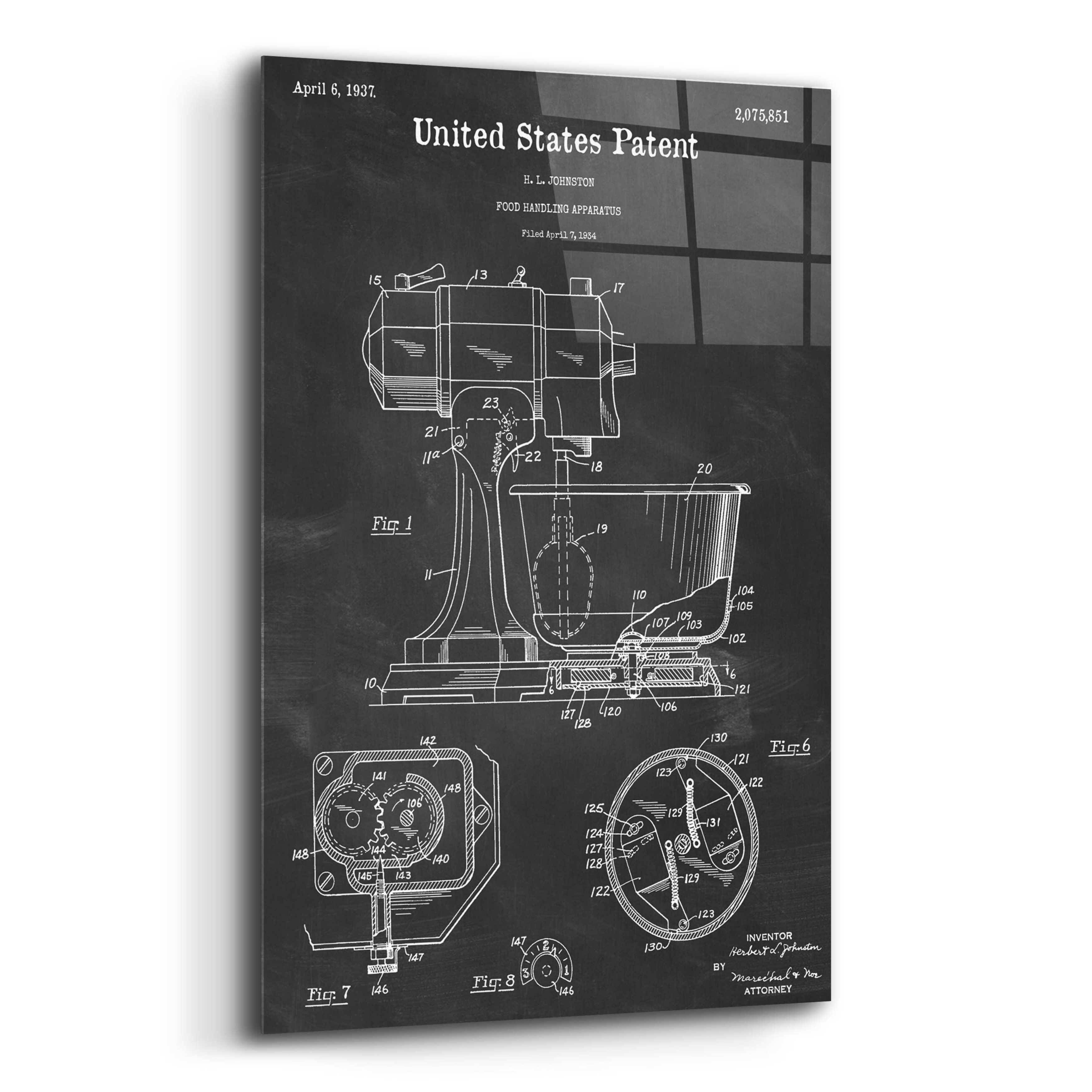 17 Stories Kitchen Mixer Blueprint Patent Chalkboard - Graphic Art on ...