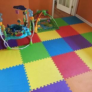 100% Safe Non-toxic 12 EVA Foam Floor Tiles with Safari Animals in a Storage Bag +20% Thicker and Softer Puzzle Mat for Crawling and Learning Foam Play Mat for Babies and Children Odorless