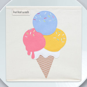 Dessert Blueberry Ice Cream Canvas Storage Box