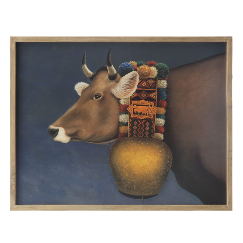 World Menagerie Brightly Decorated Bull Painting On Canvas Wayfair