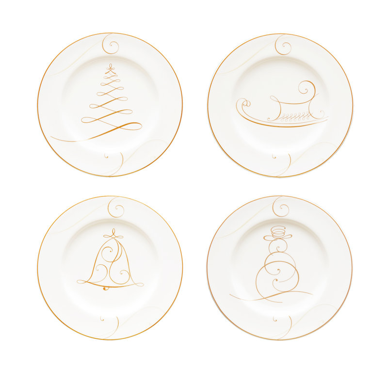 Noritake Wave Holiday 4 Piece Appetizer Plate Set & Reviews | Wayfair Noritake Wave Holiday 4 Piece Appetizer Plate Set & Reviews | Wayfair