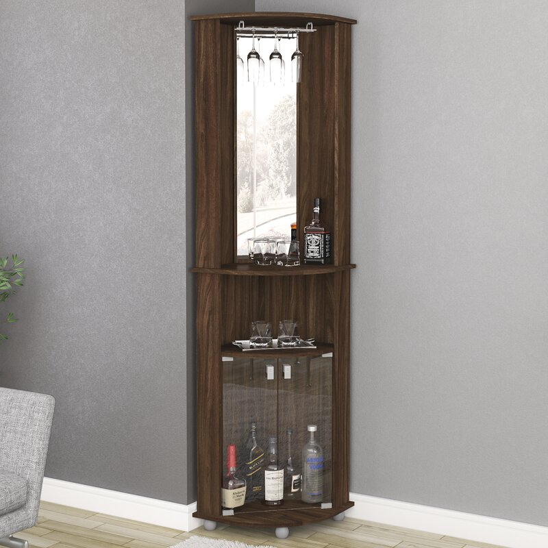 Ebern Designs Oblak Corner Bar Cabinet Reviews Wayfair