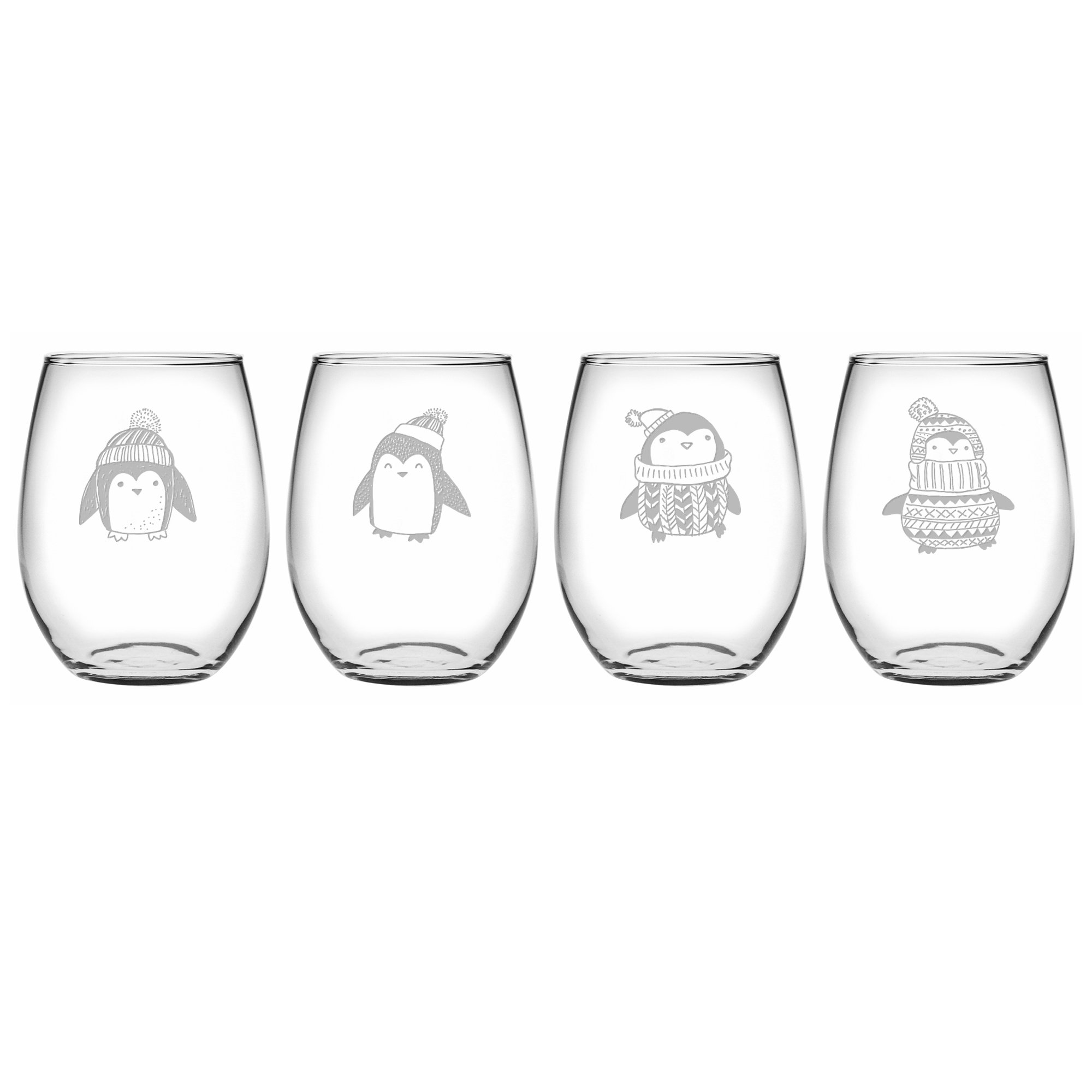 Stemless Wine Glass Penguin Stemmed