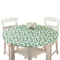 Vinyl Tablecloth Round Fitted Elastic Flannel Moroccan Trellis 36-56 Inch Tables 