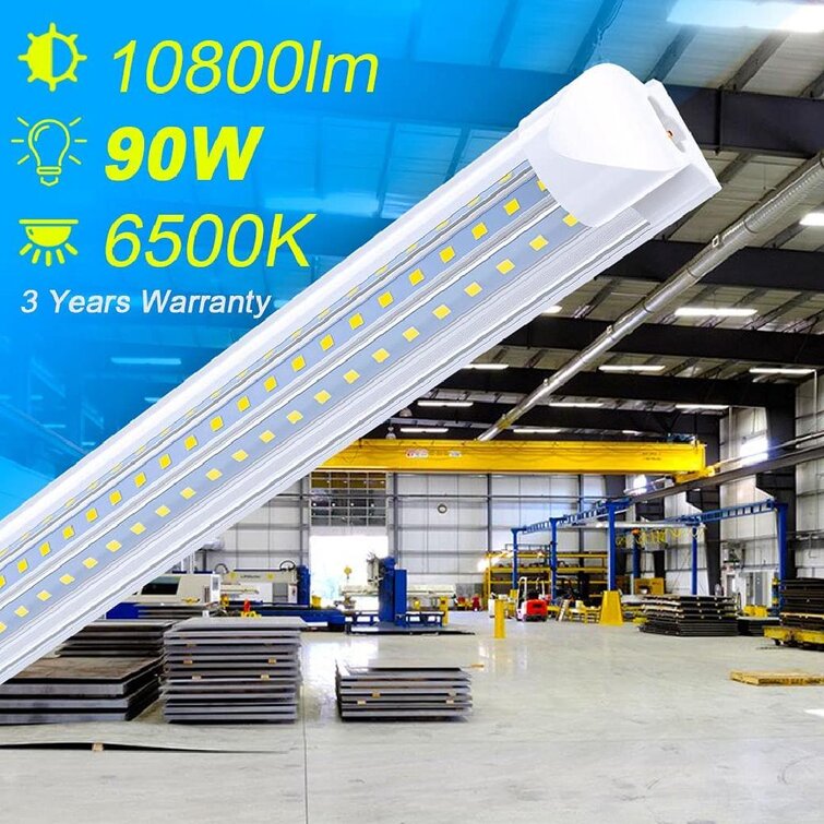 4 Bulb T8 4 Foot LED High Bay Warehouse Shop Commercial Light Tube Fixture for 4 Pack of 6 & 8 Bulbs USA Made Super Bright 2 
