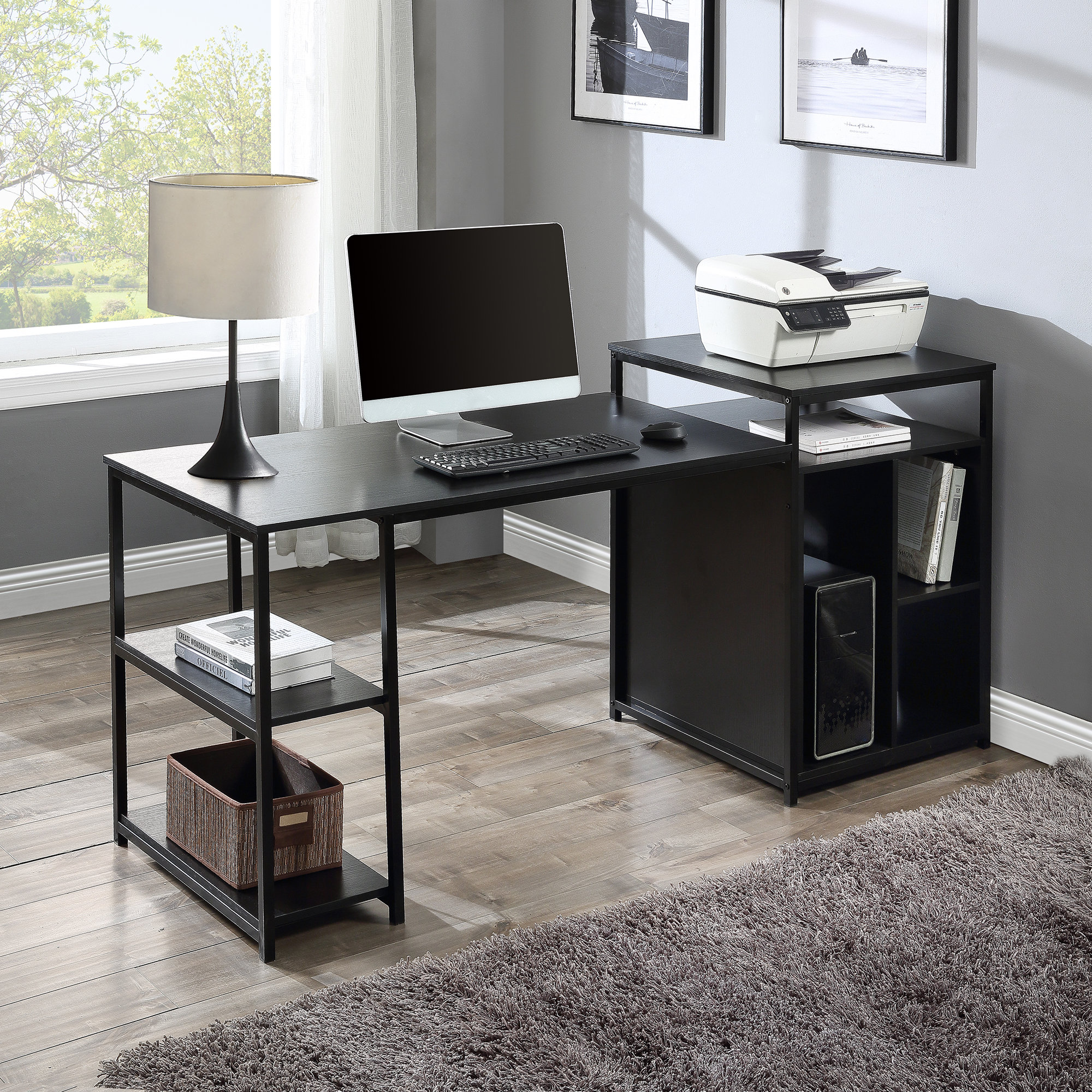 Inbox Zero Home Office Reversible Desk Wayfair