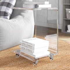 Coffee Table Bedside Table Clear Acrylic Plastic Nest of 2 Tables End Table 