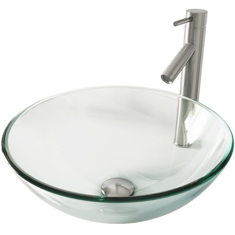 VIGO Crystalline Glass Vessel Bathroom Sink 