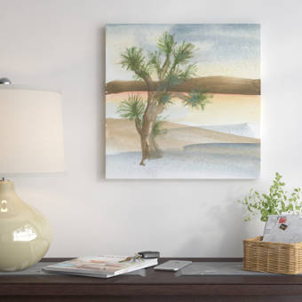 East Urban Home Desert Joshua Tree Painting Print On Wrapped