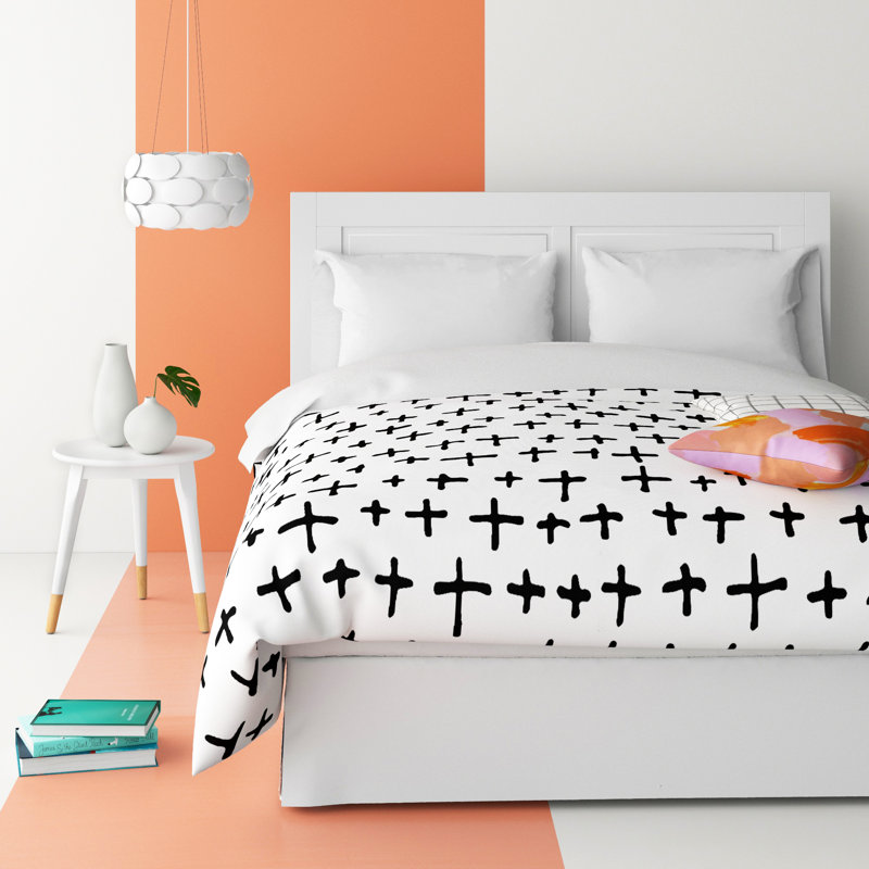 Hashtag Home Lorine Hand Drawn Swiss Cross Single Duvet Cover Swiss Cross Single Duvet Cover