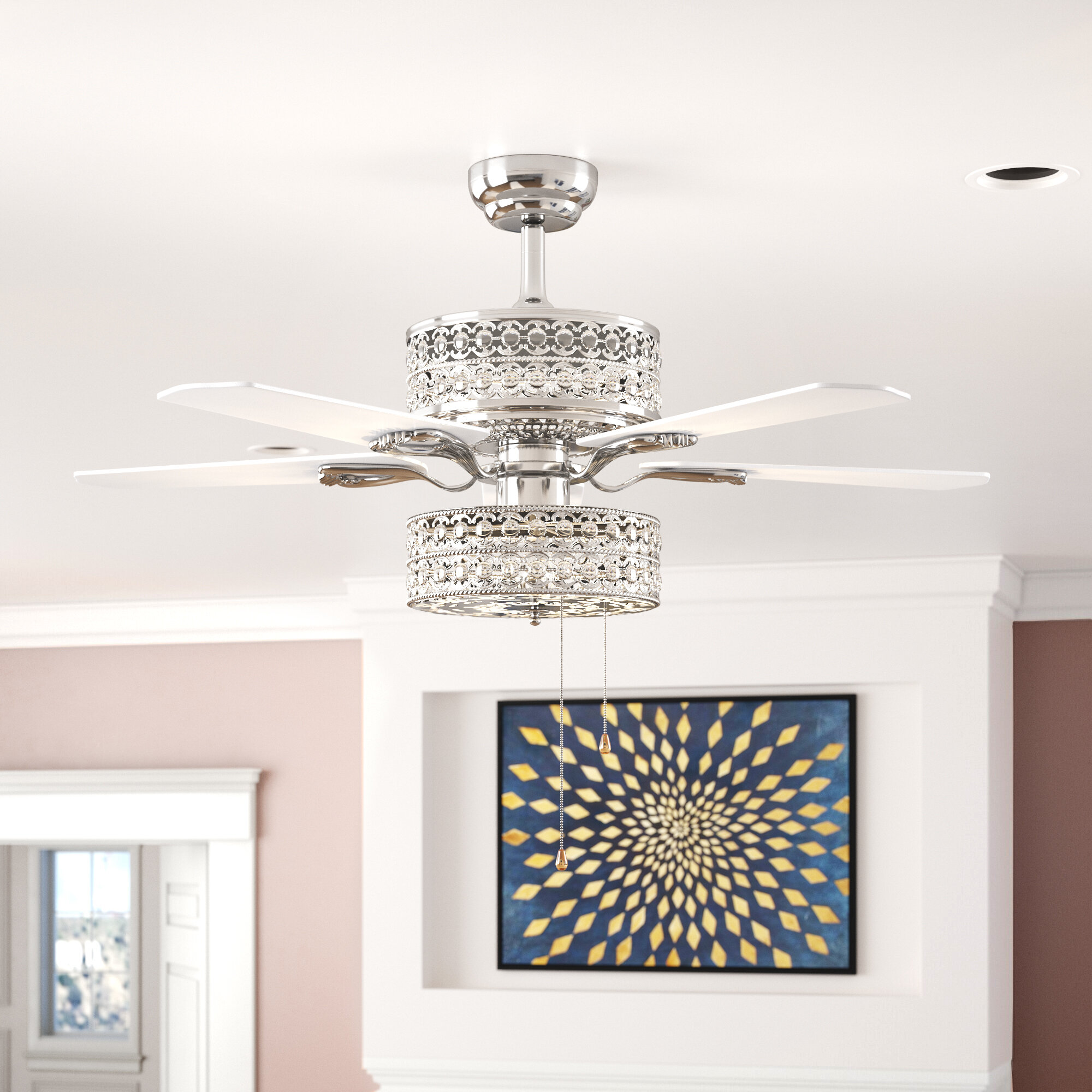 drum chandelier ceiling fan