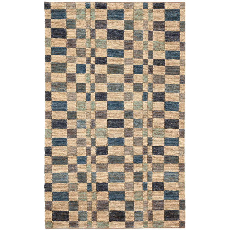 Dash and Albert Rugs Kirby Handmade Hand Loomed Jute/Sisal Blue/Brown Rug |  Wayfair