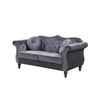 Mercer41 Charlotte Velvet 51 5 Rolled Arm Loveseat Reviews Wayfair