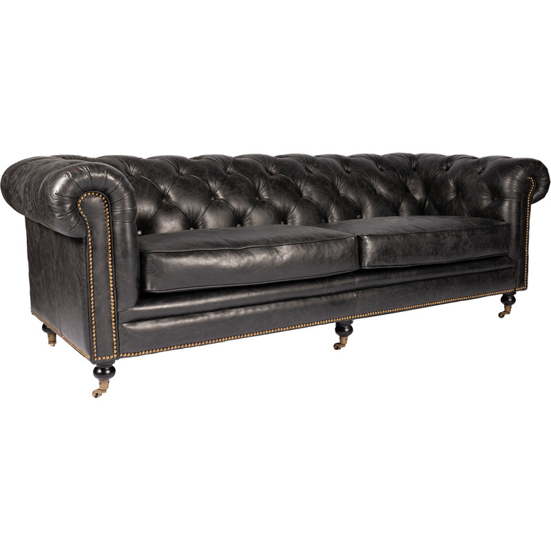 17 Stories Stephanie Leather Chesterfield Sofa Reviews Wayfair Stephanie Leather Chesterfield Sofa