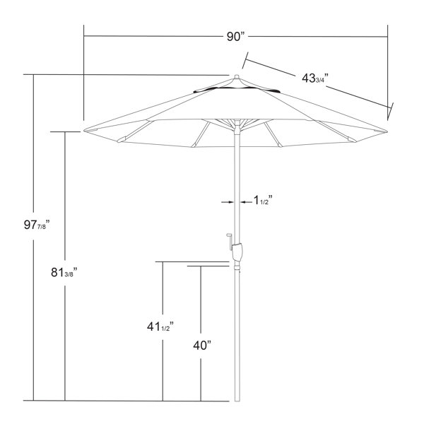 Canora Grey Nunn 90'' Market Sunbrella Umbrella & Reviews | Wayfair