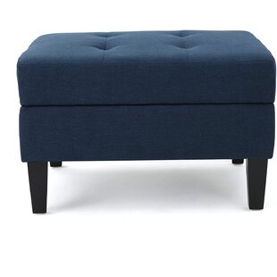 Navy and Flat Black Christopher Knight Home Bancroft Lift-Top Storage Ottoman with Birch Wood and Studded Fabric Dark Brown 