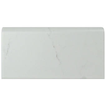 Elitetile Karra Carrara 6 X 0 75 Matte Ceramic Quarter Round Tile Trim In White Gray Wayfair