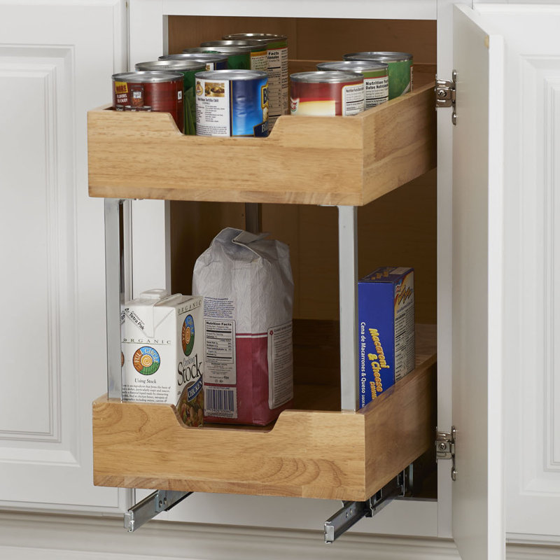 Rebrilliant 2 Tier Wood Pull Out Pantry & Reviews | Wayfair