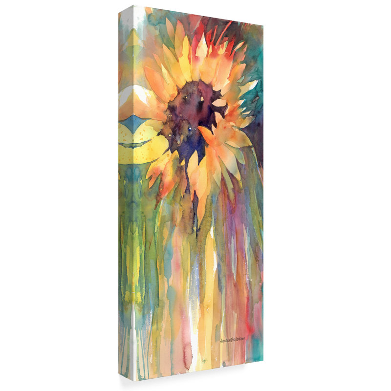 Trademark Art Rays Of Sun Watercolor Painting Print On Wrapped