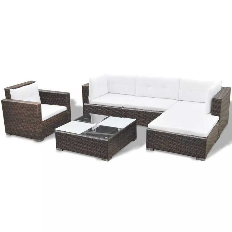 Orren Ellis Rosenbaum Garden 6 Piece Rattan Sofa Seating Group Orren Ellis Rosenbaum Garden 6 Piece