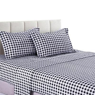 Hepburn 200 Thread Count Plaid 100% Cotton Twill Sheet Set