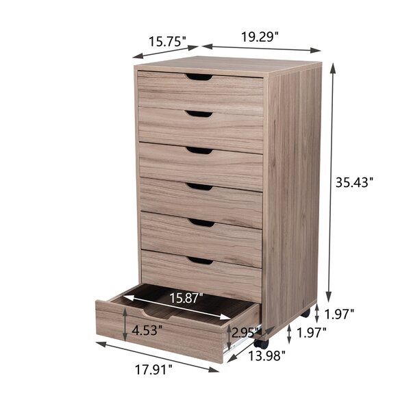 Zipcode Design™ Englert 19.21'' Wide 7 -Drawer Mobile Solid Wood ...