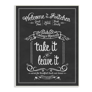 Decorative Kitchen Chalkboards Wayfair Welcome To The Kitchen Chalkboard Textual Art Print On Wood