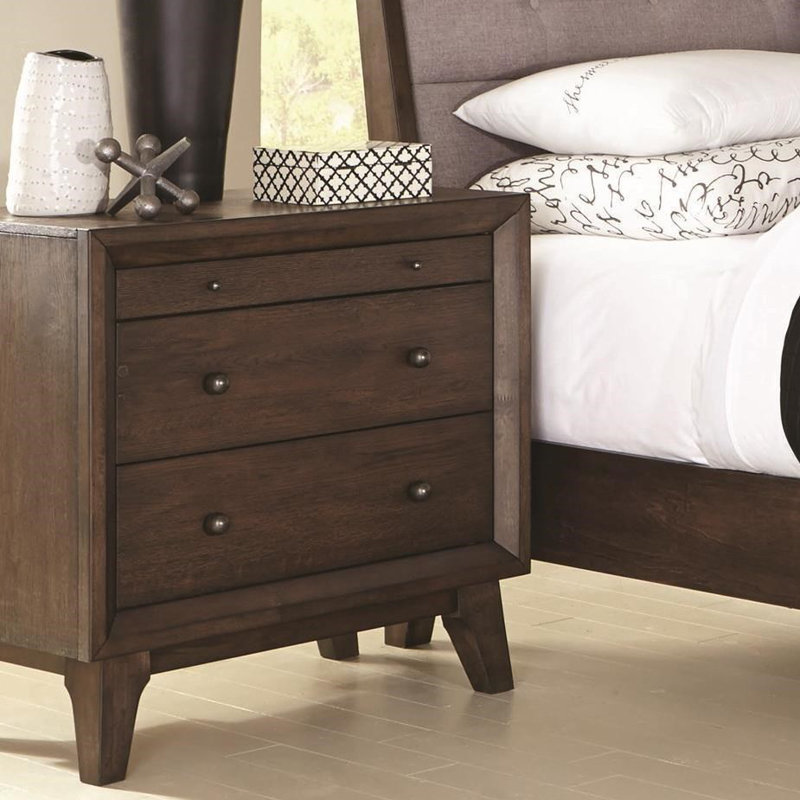 Corrigan Studio Chaz Top Felt Lined 3 Drawer Nightstand Wayfair