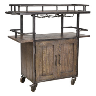 Hessler 2 Door Wheel Wine Bar Cabinet