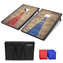 CAA College Cornhole Boards Great for Football Tailgates Comes with 8 corn hole bags in team colors 2' x 3' Grey MDF Wood Design by Wild Sports 