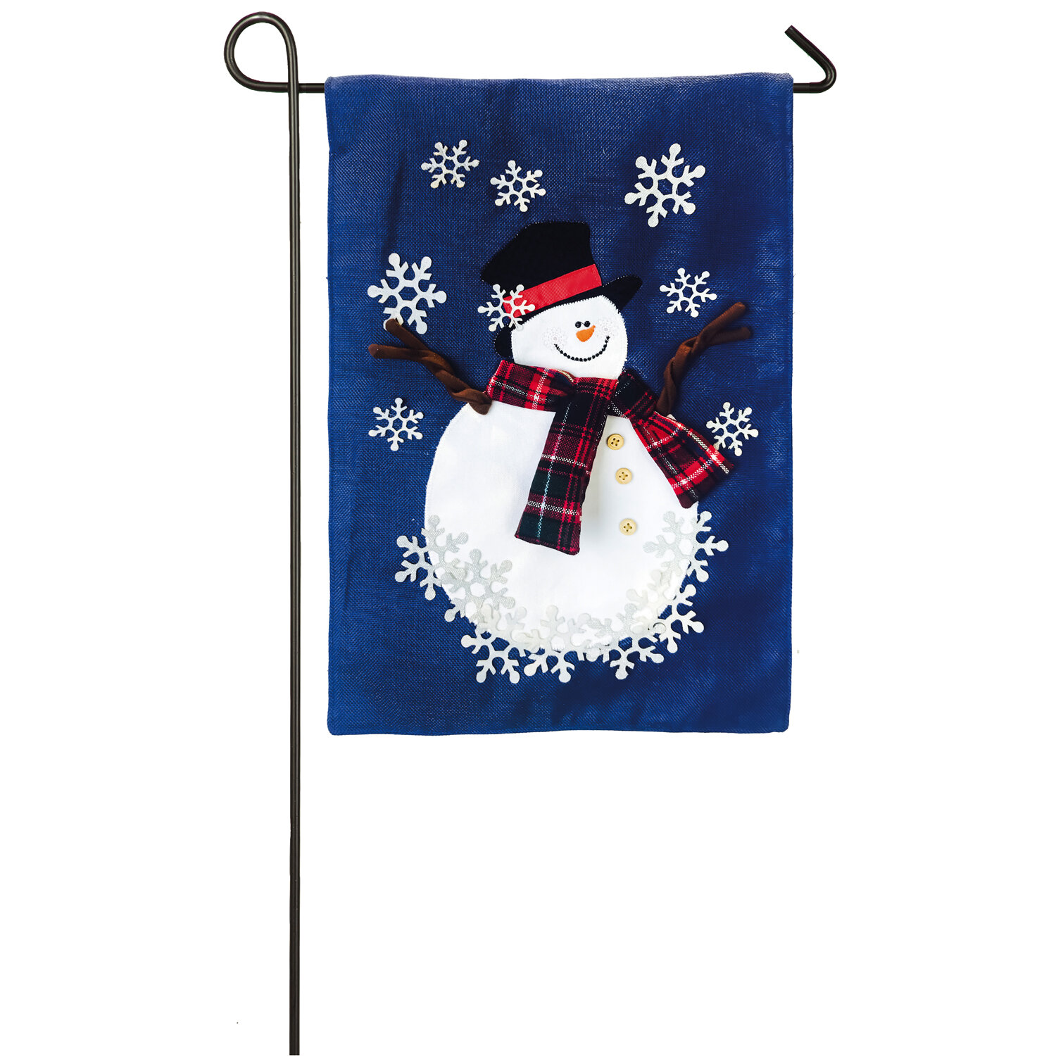 Evergreen Flag & Garden Snowman 2-Sided Polyester 1'6 x 1 ft. Garden ...