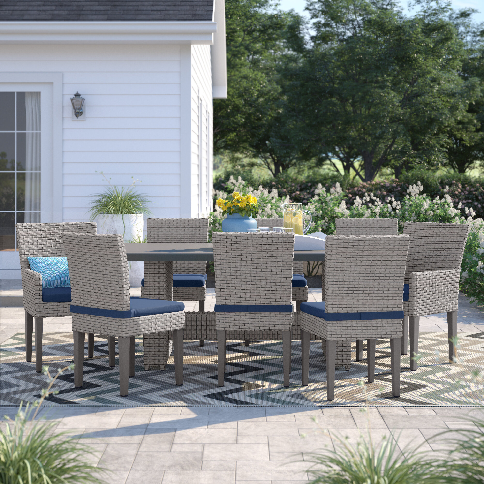 Sol 72 Outdoor Kenwick 9 Piece Dining Set With Cushions Reviews