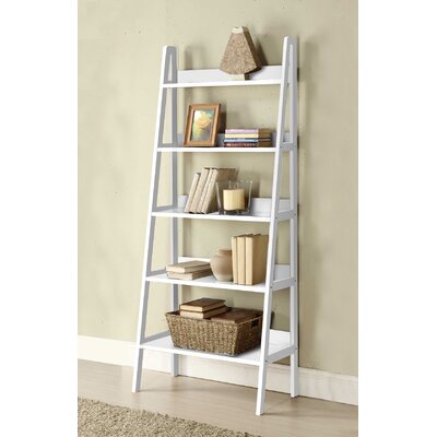 Mintra Ladder Bookcase Finish White Size 72 Inch H X 42 Inch W X