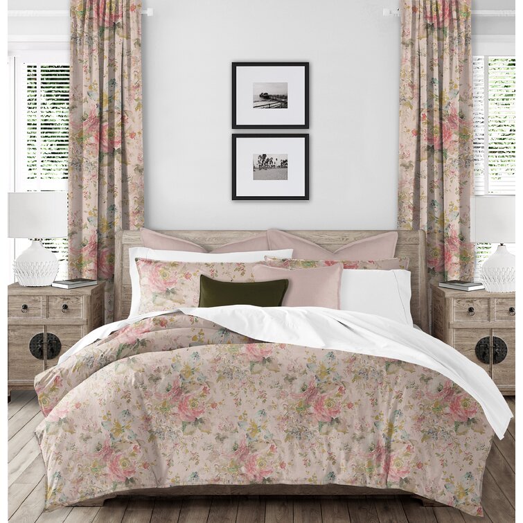 pink and green duvet set