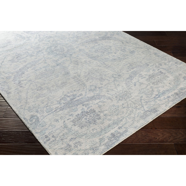 One Allium Way Madisyn Oriental Handmade Tufted Denim Aqua Area Rug Wayfair