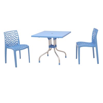 Slezak Patio 3 Piece Bistro Set Brayden Studio Color Blue