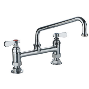 Laundry Double Handle Utility Bridge Faucet with Swivel Spout