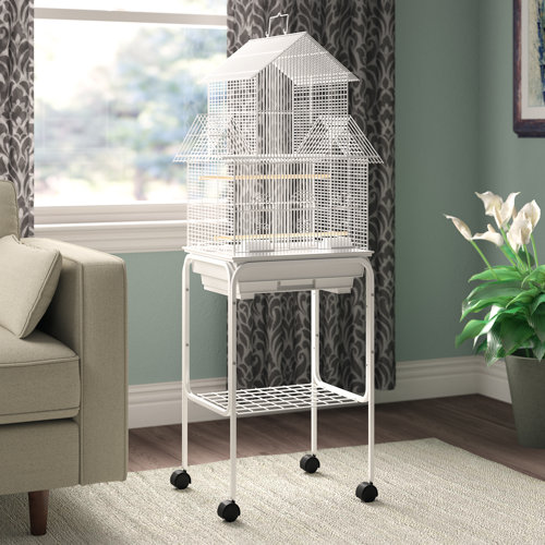 small bird cage on stand