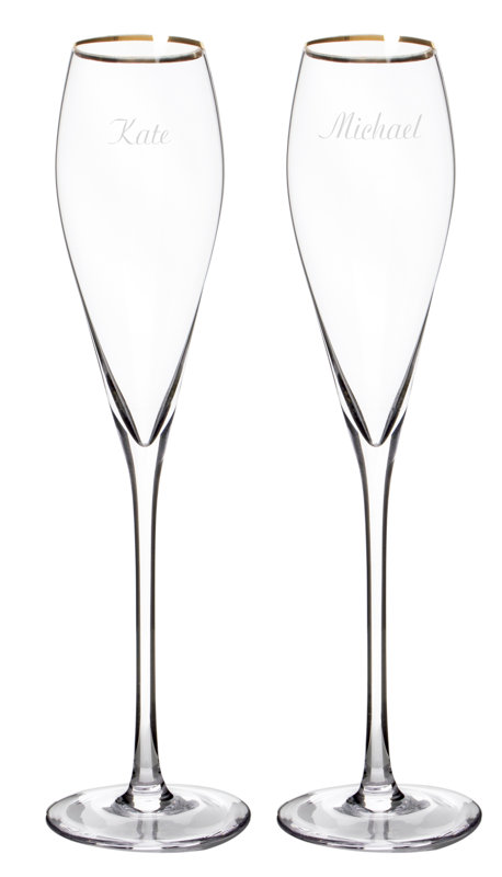 cathys concepts personalized champagne flute glass reviews wayfair