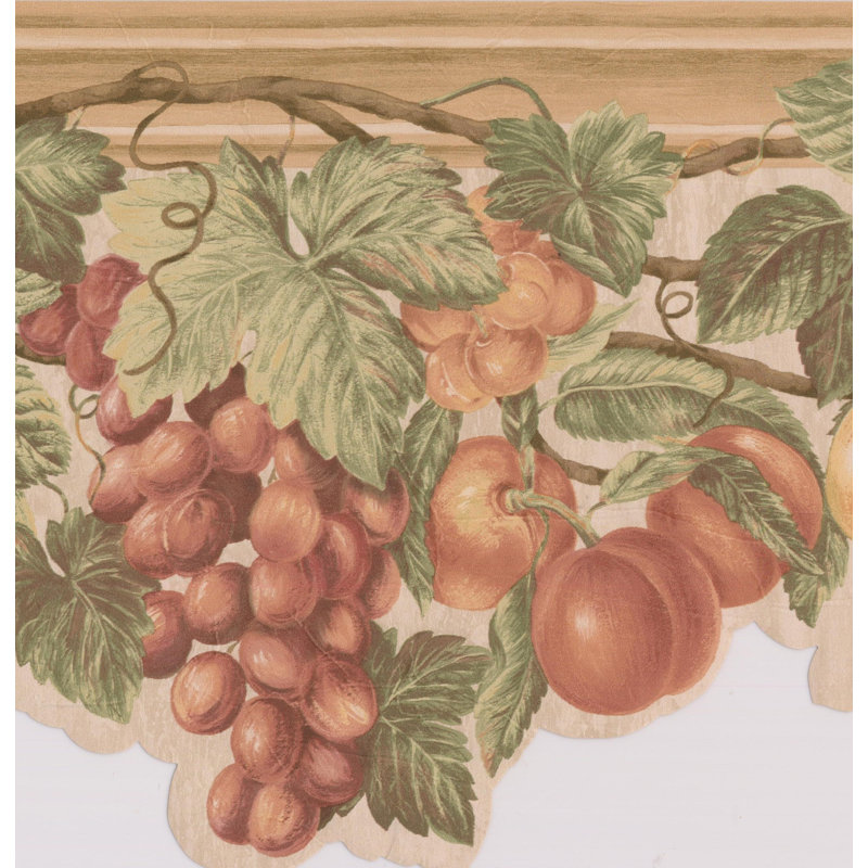 York Wallcoverings 15 L X 9 W Vintage Grapes Cherry Pear Apple