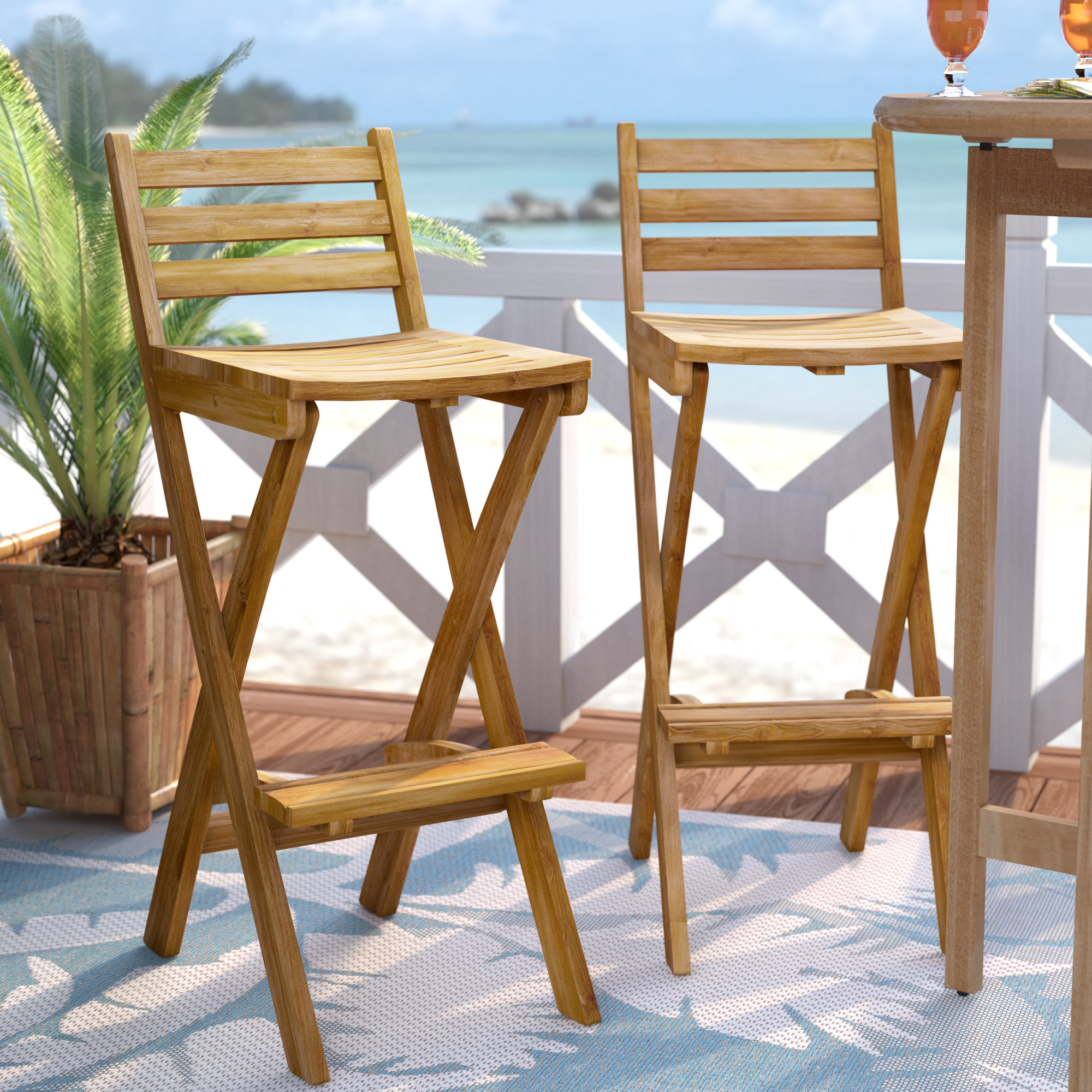[BIG SALE] For You Wooden Patio Bar Stools You’ll Love In 2020 Wayfair