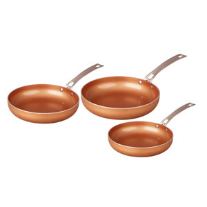 3 Piece Ceramic Coated Non-Stick Frying Pan Set
